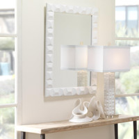 Astor White Plaster Paris Mirror - Mirror Detail | Bone & Brass