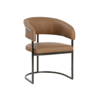 Marris Dining Gunmetal - Milliken Cognac Armchair