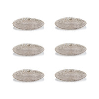 Luminara Golden Silver Fusion Glass Plate 8.25" Set 6 - Plate Top View | Bone & Brass
