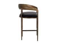 Zanatta Charcoal Black Leather Counter Stool