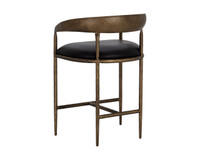 Zanatta Charcoal Black Leather Counter Stool