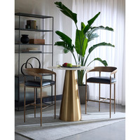 Zanatta Charcoal Black Leather Counter Stool, view 4