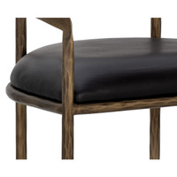 Zanatta Charcoal Black Leather Counter Stool
