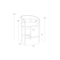 Zanatta Charcoal Black Leather Counter Stool, view 5