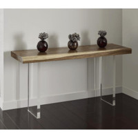 Floating Small Natural Console Table - Table Side View | Bone & Brass