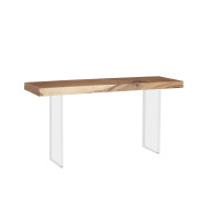 Floating Small Natural Console Table | Bone & Brass
