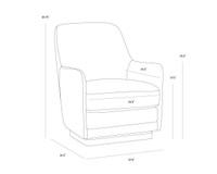 Marcela Swivel Belfast Koala Grey Lounge Chair