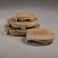 Punta Mita Teak Footed Charcuterie Board - Board Top View | Bone & Brass