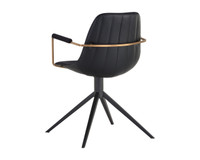 Cassius Swivel Dining Abbington Black / Bravo Black Armchair