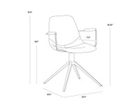 Cassius Swivel Dining Abbington Black / Bravo Black Armchair
