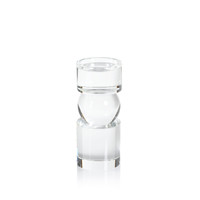Renoir 9.5-Inch Tall Clear Crystal Pillar Candle Holder | Bone & Brass