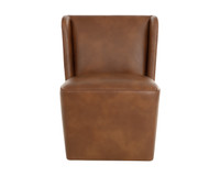 Amita Wheeled Tobacco Tan Dining Chair