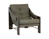 Rafferty Brown - Ludlow Dark Olive Leather Lounge Chair