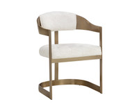 Beaumont Dining Antique Brass - Rhea Light Barley Armchair