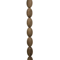 Buoy floor lamp with stacked birch wood spheres and a natural linen drum shade.