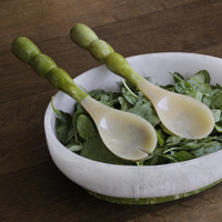 Resin Rio Bubble Salad Servers (Green) - Set View | Bone & Brass