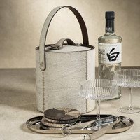 St. Moritz Hair-On-Hide Leather Insulated Ice Bucket - Wine Bucket Detail | Bone & Brass