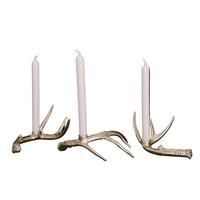 Western Sierra Modern Antler Candlestick Gold Set 3 (Gold) | Bone & Brass