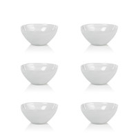 Monte Carlo Small White Alabaster Glass Bowls, Set of 6 - Bowl Top View | Bone & Brass