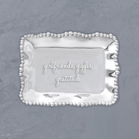 Giftables Organic Pearl Rectangular Engraved Tray - girlfriends, - Tray Detail | Bone & Brass