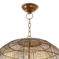 Fresco Metal Pendant Brass - Pendant Installed | Bone & Brass