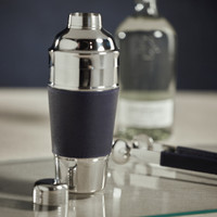 Laguna Nickel & Leather Cocktail Shaker - Bar Set Detail | Bone & Brass