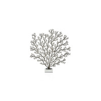 Zinc Coral Branch Metal Sculpture on Marble Base - Side View | Bone & Brass