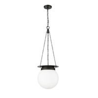 Matte Black Calhoun Milk Glass Pendant, view 4