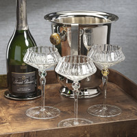 Duval Champagne Bucket, Amber Stone Handles - Bucket Side View | Bone & Brass