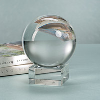 Serenity Decorative Crystal Glass Orb on Base, view 4