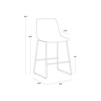 Cal Antique Brown Counter Stool, view 4