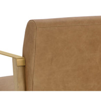 Earl Rustic Oak - Ludlow Sesame Leather Lounge Chair, view 4