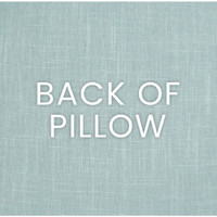 Back of Collins Multi Floral Throw Pillow, showing textured light blue polyester-cotton fabric.