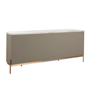 Cullen Taupe Leather & Marble Sideboard, view 6