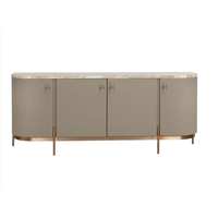Cullen Taupe Leather & Marble Sideboard, view 4