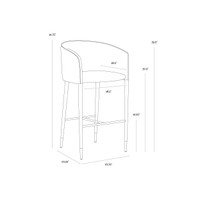 Asher Barstool Sparrow Grey / Napa Black