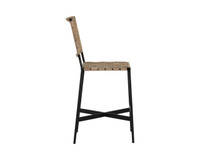 Omari Suede Light Tan Leather Counter Stool