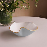 Encanto Aries Medium Bowl Slate White - Bowl Top View | Bone & Brass