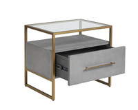 Venice Grey Shagreen Nightstand