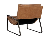 Zancor Gunmetal - Tan Leather Lounge Chair