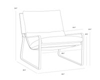 Zancor Gunmetal - Tan Leather Lounge Chair