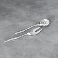 Vento Claire Salad Servers - Set Detail | Bone & Brass