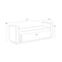 Odette Maven Black Bench, view 8
