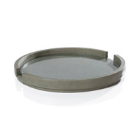 Ruvo Sage Leather Serving Tray with Glass Insert | Bone & Brass