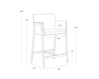 Bernadette Kendall Grey Counter Stool