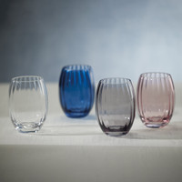 Madden Blue Stemless Glasses, Set of 4 - Tumbler View | Bone & Brass