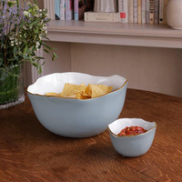 Encanto Osaka Large Bowl Slate & White - Bowl Side View | Bone & Brass