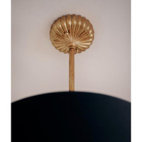 Clove Antique Gold Pendant Small - Black Shade - Pendant Installed | Bone & Brass