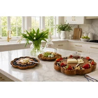 Vintage Scalloped Charcuterie & Bread Board Lazy Susan, view 2