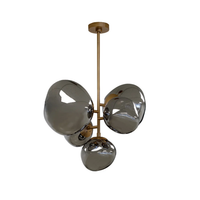 Dion Smoked Glass & Brushed Gold Pendant Light